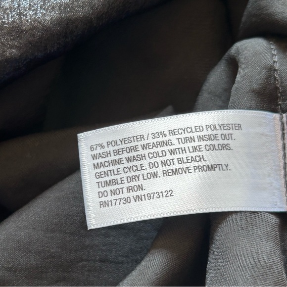 ❤️MAKE OFFER❤️ Shiny Black Long Sleeve Shirt Dress Maxi Tunic Plus Ava Viv 1X - Picture 4 of 9